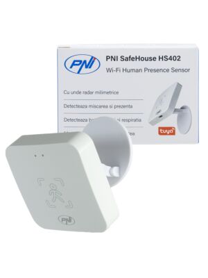 Senzor de prezenta PNI SafeHouse HS402 Wi-Fi, cu unde radar milimetrice, raza de 10 m, detecteaza miscarea si prezenta s
