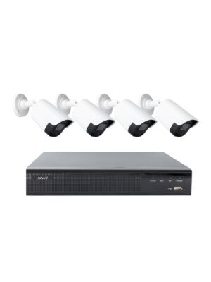 Kit supraveghere video PNI House IPMAX POE22S, NVR si 4 camere bullet cu 4MP