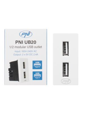 Priza alimentare 2 x USB PNI UB20, 5V 2.4A