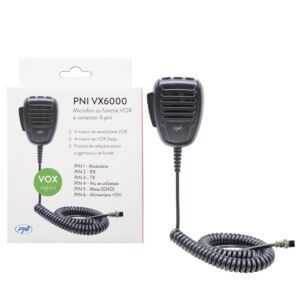 Microfon PNI VX6000 cu functie VOX, cu 6 pini, pentru statii radio CB