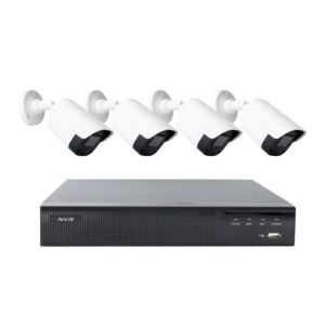 Kit supraveghere video PNI House IPMAX POE22S, NVR si 4 camere bullet cu 4MP