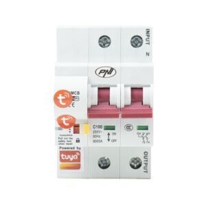 Siguranta automata inteligenta PNI SafeHome PT802P WiFi, 2P, 100A, comanda prin internet, aplicatie de mobil Tuya Smart,