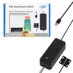 Releu inteligent PNI SmartHome RG121 cu Wi-Fi pentru comanda deschidere usa garaj/poarta, compatibil cu aplicatia Tuya, 